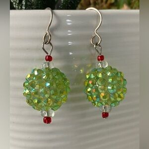 Green Beaded Earrings